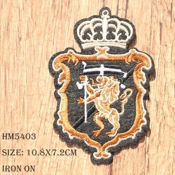 Crown Medalju Pčela Lav Zastava Kralj Totem Ikonu Vezene Oblog Нашивка za Odjeću DIY Zašiti Ikonu na Ruksak