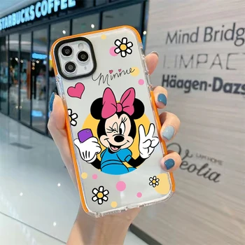 Crtić Par Minnie Mickey Mouse Silikonska Torbica Za Telefon iPhone 11 12 13 Pro Max 7 8 Plus Xr X XS Prozirni Prozirni Poklopac