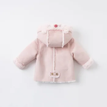 DBW16116 dave bella/ zima moderan kaput s kapuljačom i džepovima za djevojčice, dječje majice, odjeća za djecu
