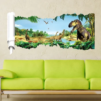 Dinosaur primitivni svijet zidne naljepnice za dječju sobu spavaće sobe, dječje učionice zidni dekor pozadine udaljiti naljepnice za zid