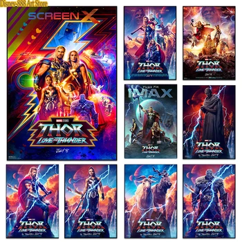 Disney i Marvel Thor Ljubav i Grmljavina Plakati 2022 Anime Filmove Grafike Superjunaka Zid Umjetnost Platnu Slike Za Sobu Kućni Dekor