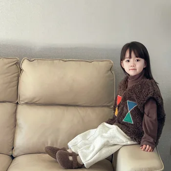 Dječja odjeća 2022, Jesen-Zima, Novi Modni Perine Topli Prsluk Za Djevojčice u korejskom Stilu, Casual Jednostavan Prsluk Bez Rukava