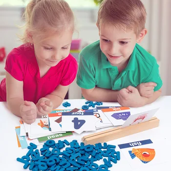 Dječje Drvene Igračke Puzzle Montessori, Slova Odgovaraju Engleskog Орфографическим Riječima, Igra na ploči, Dječja Igračka Za rano Obrazovanje