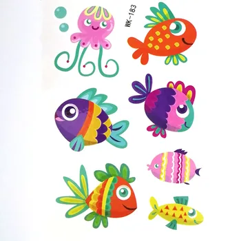 Dječje Privremena Tetovaža Crtani Morski Životinja Lažne Tetovaže Naljepnica Lice Body Art Dječji Dar 10шт