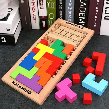 Dječji Drveni 3d Puzzle Inteligentno Razmišljanje Igra na Kubni Blokovi Skupština Puzzle Drvene Montessori Dječji Razvojne Igračke