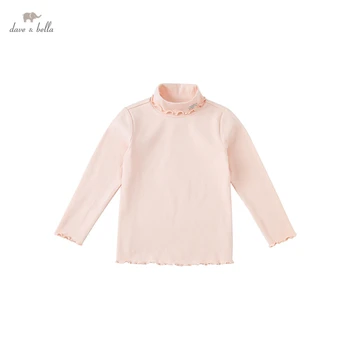 DKL20268 dave bella zimska odjeća za djevojčice od 5 do 13 godina, dječje modne monotono majica s natpisom, moderan majice visoke kvalitete za djevojčice