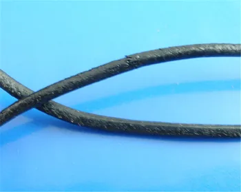 DoreenBeads Crna Cijele Najverovatnije kabel od prave kože dužine 2 mm 10 m (B03277), Yiwu