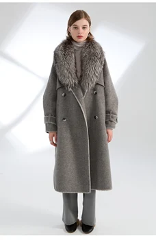 Double raskošnom modni donje кашемировое kaput, donje плюшевое zimsko vune kaput, odjeća Za Žene u rasutom stanju