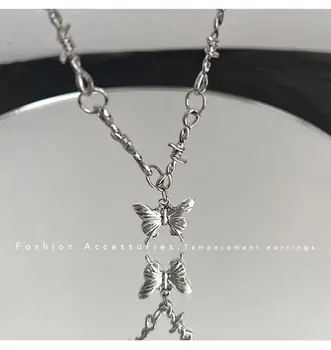 Egirl gotička hip-hop leptir privjesak trnje chian ogrlice lanci i ogrlice za žene djevojke ženski 2022 nova moda grunge emo nakit