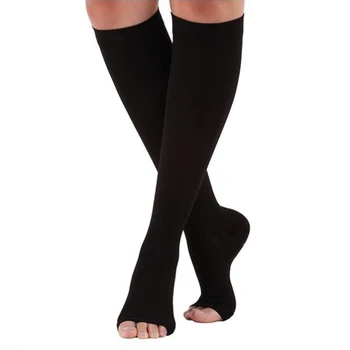 Elastične Čarape Do Koljena S Otvorenim Vrhom, Kompresije Čarapa Do Telad, Liječenje Proširenih Vena, koji tvore Ocjenjuju Čarape Pod Pritiskom S-XL