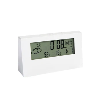 Električni LCD-Stolni sat za Alarm Ukras Kuće Temperatura Vlažnost Sat Kreativni Vremenske Prikaz Mini Noćni Alarm
