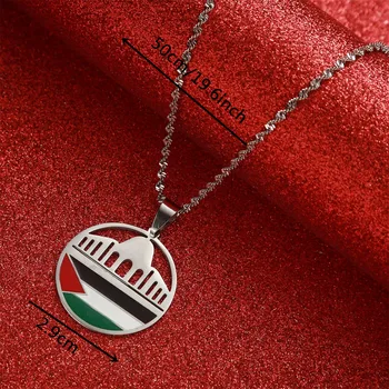 Emajl Od Nehrđajućeg Čelika Karta Palestine Privjesak Ogrlica Ţidovske Modni Nakit