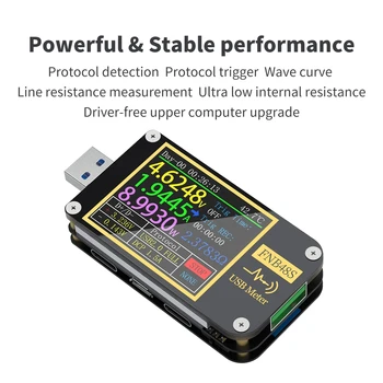FNB48S PD okidač Voltmetar Struje ampermetar i Voltmetar USB tester QC4 + PD3.0 2,0 PPS protokol brzo punjenje test kapaciteta