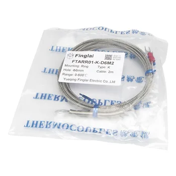 FTARR01 K E tip 2 m metalni prekidni kabel promjera 5 mm 6 mm 8 mm 14 mm ring glava termoparovi senzor temperature