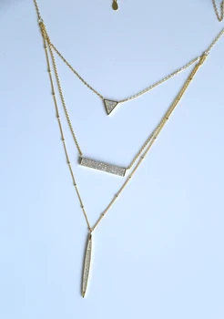 Garancija 925 sterling srebra zlatne boje micro pave clear cz pjenušava višeslojne ogrlice za žene