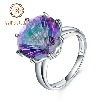 GEM'S BALLET Klasično Prirodno Prelijeva Mistično Fused Prsten Od 925 Sterling Srebra Za Žene Vjenčanja Vjenčani Prsten Fin Nakit