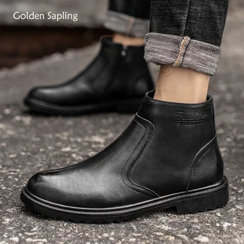 Golden Sapling/Trendy Cipele Chelsea; muške klasične službene cipele od Disanje Kože Za Opuštanje; Berba muške Čizme u retro stilu