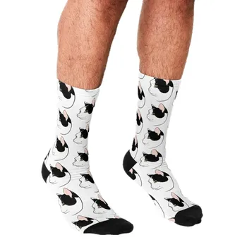 Gospodo zabavne čarape, Crne i bijele Čarape u Kavez, harajuku, Gospodo Sretne čarape u stilu hip-hop, Novo, slatka čarape za dječake, Svakodnevne Lude Čarape za muškarce