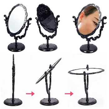 Gotička Starinski Europski Stil Za Djevojčice Jednostrano Ogledalo Za Šminkanje 360 Stupnjeva Obrtni Crni Leptir, Ruža Društvene Alate Za Šminkanje
