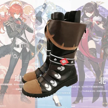 Igra Genshin Impact Beidou Diluc Ragnvindr Cos Cipele Udobne Cipele od Umjetne kože s visokim stupnjem oporavak Cosplay Tema Anime