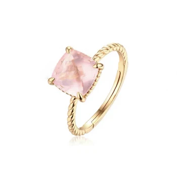 Inspiriran dizajn pink шпат cut-trg vjenčano prstenje za žene zlatni upletena uzorak pluća luksuzni šarmantan nakit