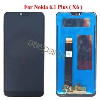 Ispitano Radi Za Nokia 6,1 Plus LCD-zaslon osjetljiv na dodir Digitalizator Sklop 6 N6 Zamjena Za Nokia 6,1 Zaslon