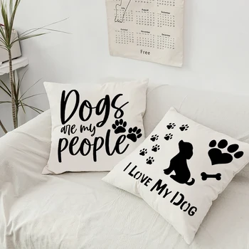 Ja volim svog psa S po cijeloj površini Kandži, Funky Jastučnicu za jastuk, Ukrasnih Jastučnica Za Dom i Ured, Kauč, Dnevni boravak, Jastučnice, torbica 45*45 cm