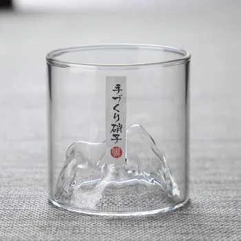 Japanski stil viski staklena čajna šalica planinski kup bistra otporna staklena čajna šalica čaša za crveno vino