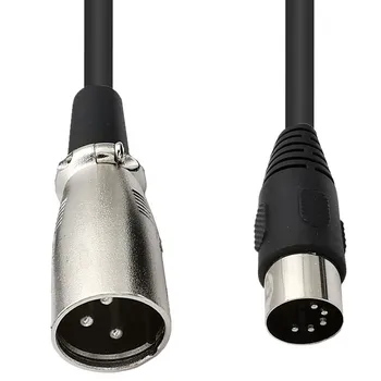 Kabel adapter MIDI-XLR, DIN 5-pin za XLR 3-pinski audio odgovara glazbenim instrumentima ili rukovanja s priključkom MIDI ili XLR