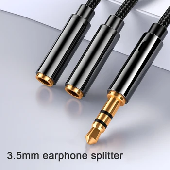 Kabel-razdjelnik za slušalice od 3,5 mm audio jack Razdjelnik Produžni Kabel, 3,5 mm AUX Priključak 2 priključak od 3,5 mm Ženski Kabel adapter AUX