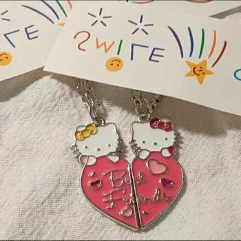 Kawaii Sanrio Hello Kitty Ogrlica Slatka Par Dečko Medo Rafting Privjesak Pribor Anime Igračke Za Djevojčice Nakit Božićni Poklon