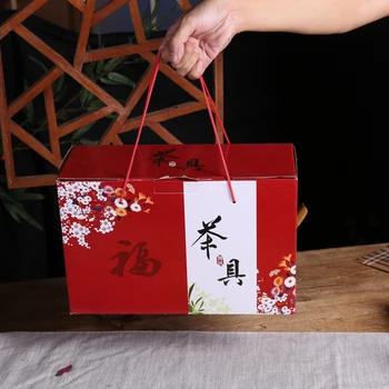 Kineski Crveni Keramički Tea Set Home Kuhalo Za Vodu 6 Šalica Čaja Kung Fu Crni Čaj Jin Jun Mae Čajna Posuđe Kreativnog Wedding Novi Svadbeni Poklon Kutija