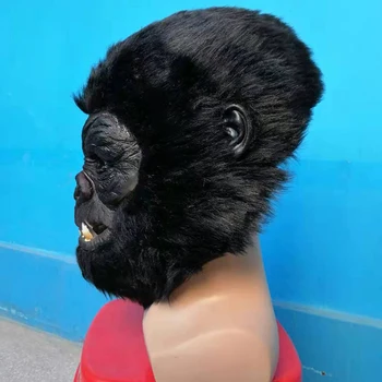 King Kong Maska Čimpanze Lateks Muškarci Odrasla Osoba Teror Klaun Cosplay Anime Halloween Zabava Lice Karneval Žestokim Maske Čimpanze