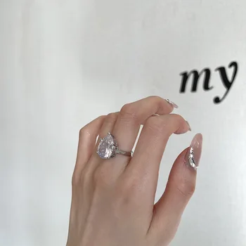 Korejski Moda Ledeni Kristal Boja Kapi Vode AAACZ Prsten Donje Vjenčanja Vjenčani Nakit Proizvod Valentinovo Jubilarni Pribor