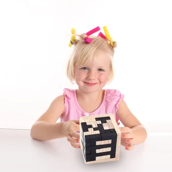 Kreativni 3D Drvena Kocka Zagonetka Ming Luban Međusobno povezane Razvojne Igračke Za Djecu, Dječje Logika Igračke Za Rano Učenje Igračka Poklon