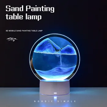 Kreativni USB Led 7 Boja Osjetljiv na dodir s Izmjenjivim Pijesak Art Pijesak Krajolik noćno svjetlo Dar za Djecu Ukras za Gf Noćna Lampa