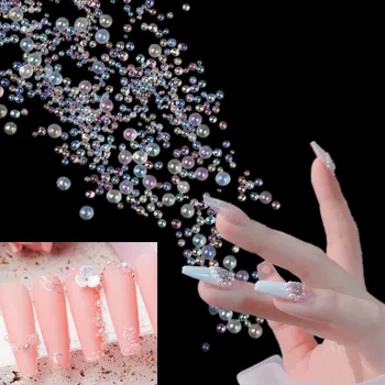 Kristalno Sitne Staklene Perle Rhinestones Za Manikuru Microbead Kavijar Perle, Ukrasi Za Nokte u DIY Ovjes 3D Pribor Za Nokte