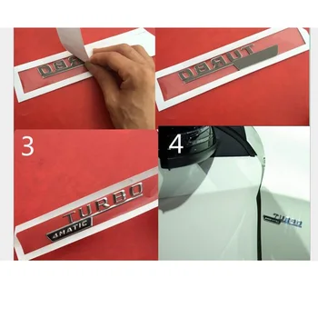 Kromirana Sjajna Srebrna TURBO 4MATIC Broj 3D Slova, Ikona na Krilu Logo Naljepnica za Mercedes-Benz AMG