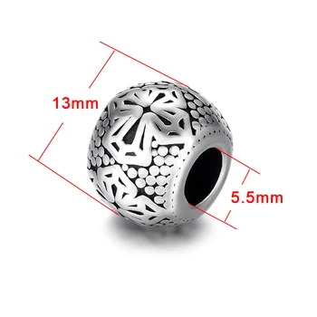 Kuglice od Nehrđajućeg Čelika Križ Čvrste Polirani 5 mm S Velikim Otvorom, Metalne Perle, Privjesci za DIY Narukvice Pribor Za Izradu Nakita