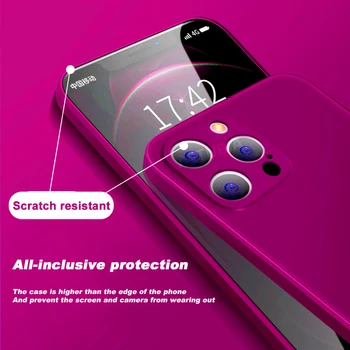 Kvadratni Tekući Silikonska Torbica Za iPhone 14 13 12 11 Pro Max Mini XS XR X 7 8 Plus SE 2020 šok-dokaz Zaštitna Torbica s punim Poklopcem