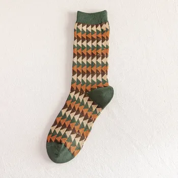 Kvalitetne Modne Tople Pamučne Čarape Vintag, Jesensko-Zimske Ženske Debeli Svakodnevne Čarape Srednje Dužine Za Žene