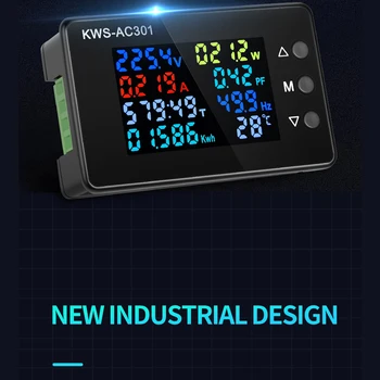 KWS-AC301 Voltmetar napona 8 u 1 vat-sat metar ac 50-300 U 0-100A Digitalni Ampermetar Električno brojilo namjenski čip Detektor Snage