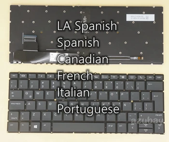Latinska Španjolski Kanadski francuski Talijanski Portugalski Tipkovnica za HP Elitebook X360 830 G5, X360 830 G6, SN9180BL s pozadinskim osvjetljenjem, bez okvira