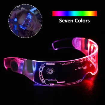 LED Svjetleće Naočale Futuristički Elektroničke Naočale s Vizir Pale Naočale Prop za Podnošenje Festivala Noć vještica