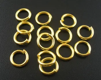 Lijep 200 kom zlatne boje Otvoreni Prsten za skakanje 8x1,2 mm (B03828)