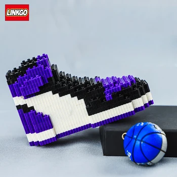 Linkgo Mini Blok Košarkaški Cipele Model Legao AJ Tenisice Skup cigle DIY Zbor za Djecu Darove Blokovi Igračka