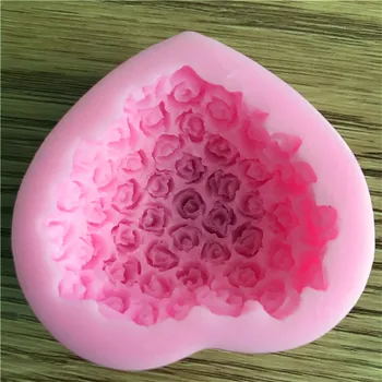 Ljubavi Srce Oblik Valentinovo Kreativni Oblik Za Tortu 3D Buket Ruža Silikonska Forma Za Uređenje Čokolade Sugarcraft E577