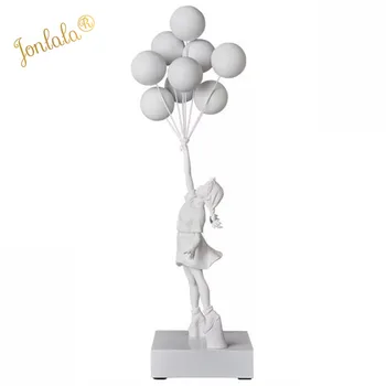 Luksuzni Balon Djevojka Kipovi Banksy Leteći Baloni Djevojka Umjetnička Skulptura Smola Obrt Ukras Kuće Božićni Poklon 57 cm