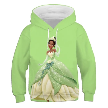 Majica s kapuljačom Disney princeze Тианы, Proljeće-jesen casual Majica sa likovima iz Crtića za djevojčice, Odjeća