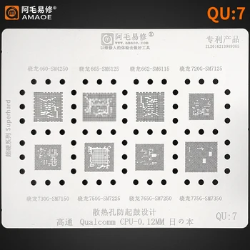 Matrica za реболлинга BGA za Qualcomm Snapdragon SM4250/SM6125/SM6115/SM7125/SM7150/SM7225/SM7350 CPU BGA Predložak izravno grijanje